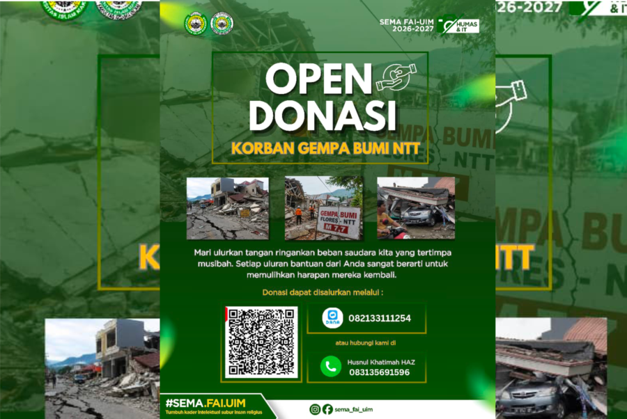 Bantu Korban Gempa NTT, SEMA FAI UIM Buka Open Donasi
